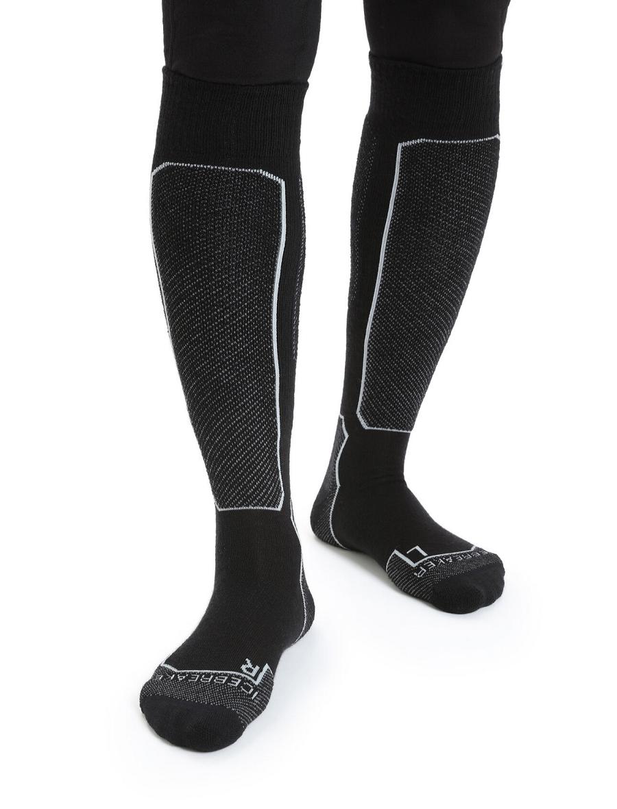 Chaussettes Icebreaker Merino Ski+ Light Over the Calf Femme Noir | FR 1439UZGT